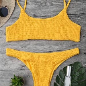 Zaful smocked Bikini top and bottoms